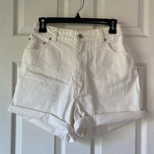Curvy White High-Waisted Jean Shorts